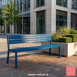 Banc urbà Silaos sense recolza braç en tot acer de 1800 mm